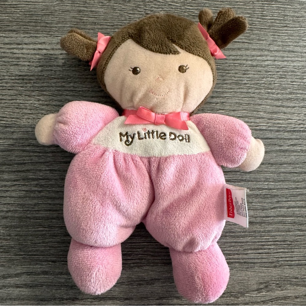 Fisher Price Prestige Toy My Little Doll 8” Plush Light Skin Brown Pigtails 2013
